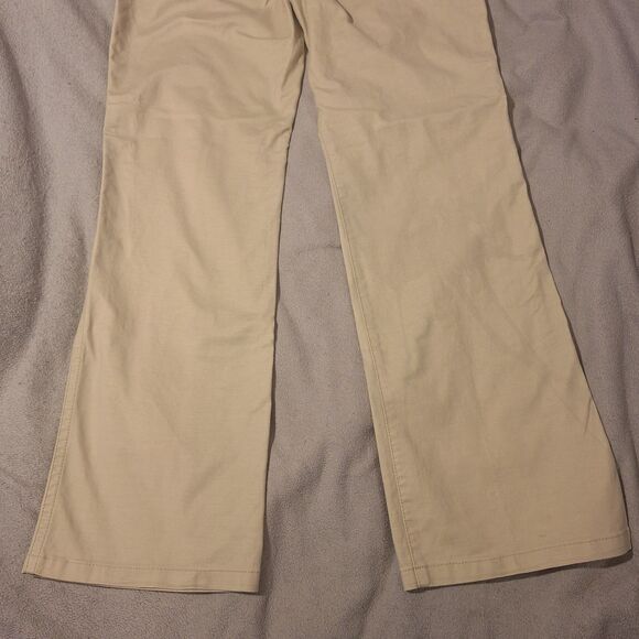 Tommy Hilfiger Stretch-Wmn 10 Beige Chino Khaki Bootcut Flare Pocket Flp *spots* - Picture 11 of 16
